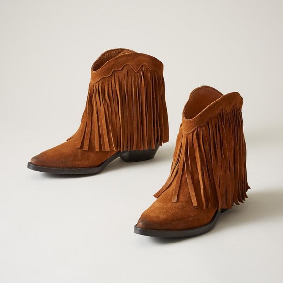 Sundance Fringe Boots. Gorgeous soft, supple Italian Suede Leather with orig box - Picture 1 of 12